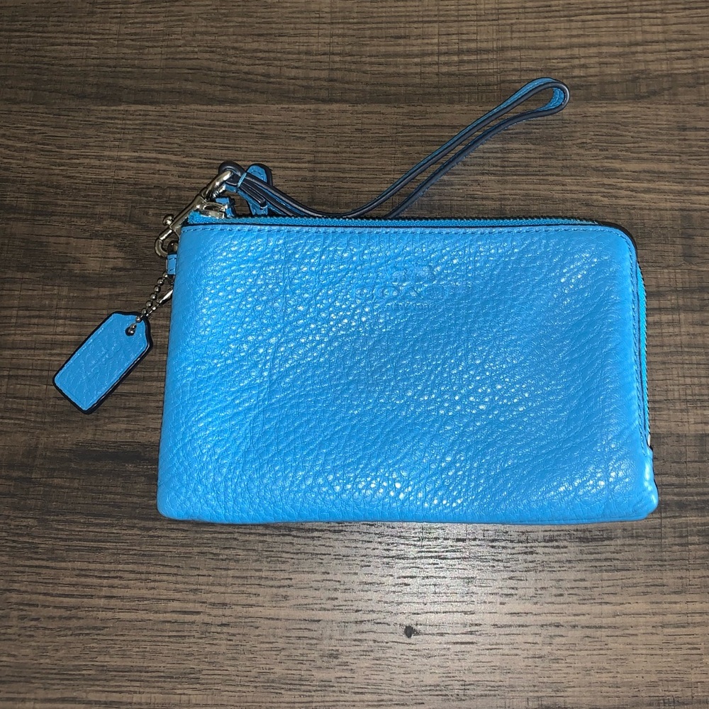Blue Coach Wristlet